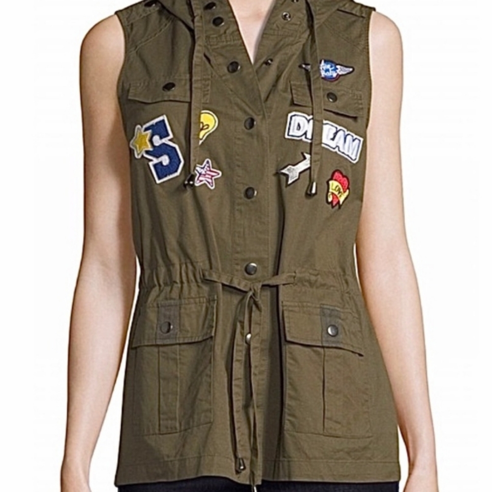 NWT Romeo &Juliet Olive Hoodie Vest